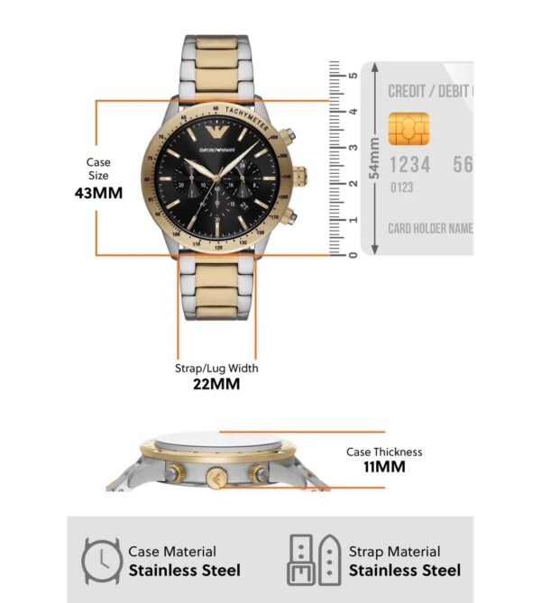 Emporio Armani AR11521 Original Quality Two Tone Men’s Watch - Image 10