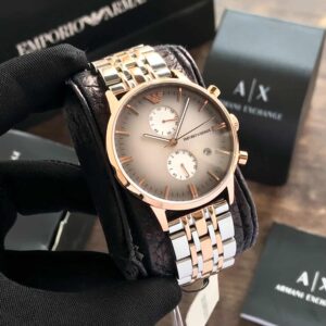 Emporio Armani AR1721 Gianni Two Tone Grey Dial Men’s Watch