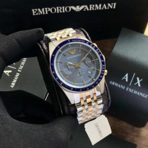 Emporio Armani AR6088 Two Tone Chronograph Mens Watch