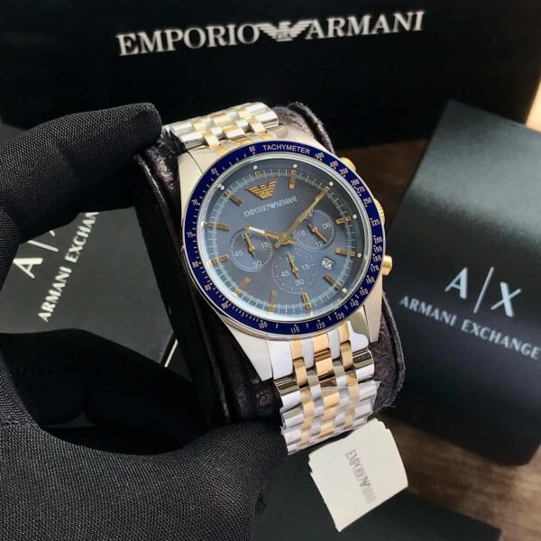 Emporio Armani AR6088 Two Tone Chronograph Mens Watch - Image 3