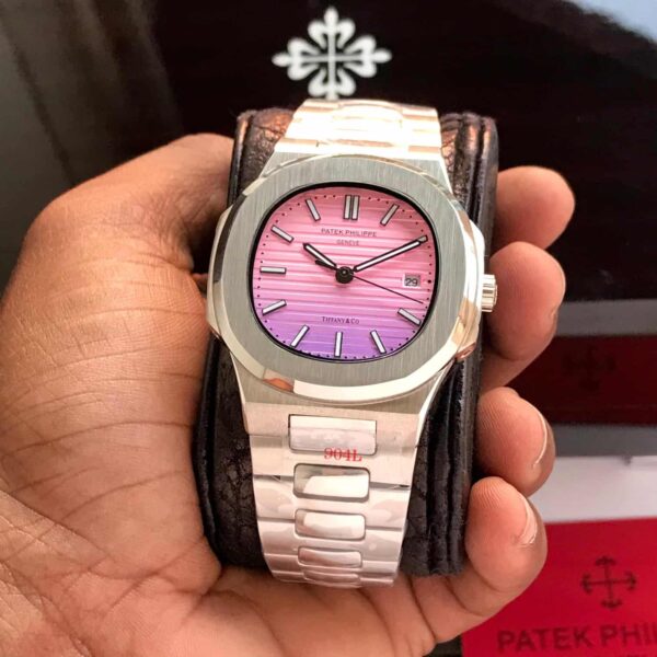 Patek Philippe Nautilus Pink White Tiffany Edition Automatic Mens Watch