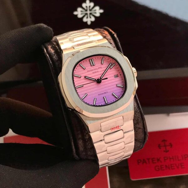 Patek Philippe Nautilus Pink White Tiffany Edition Automatic Mens Watch - Image 3