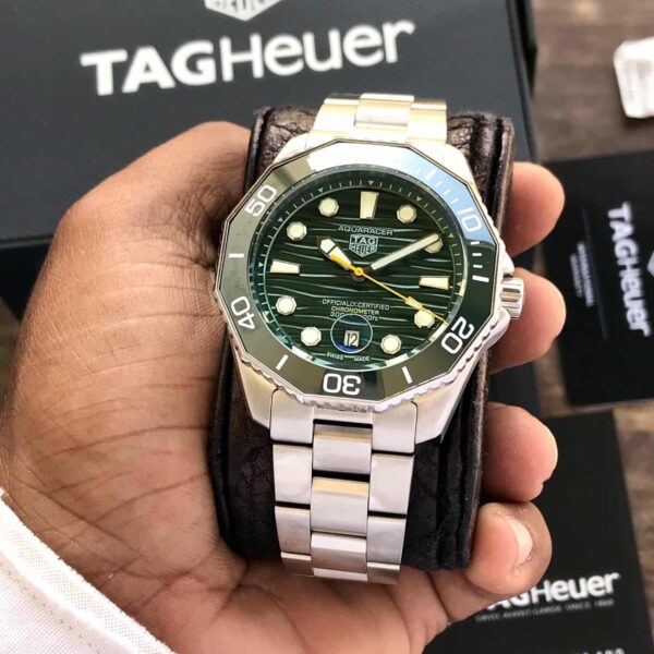 Tag Heuer Aquaracer Silver Green Dial Japanese Automatic Men’s Watch