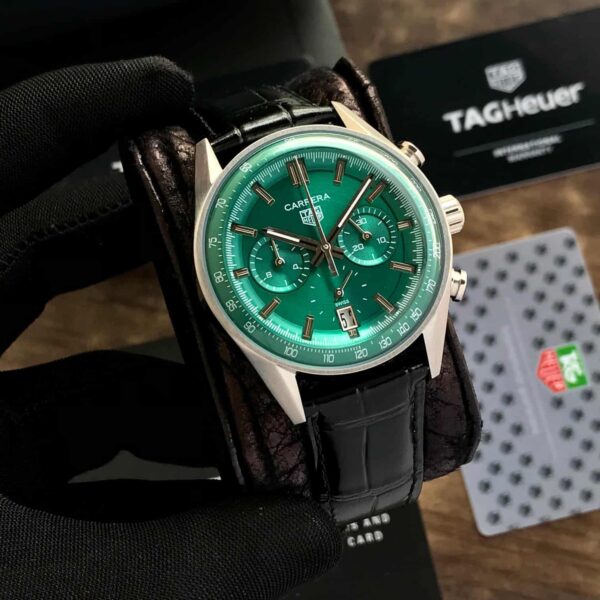 Tag Heuer Carerra Stainless Steel Green Dial Japanese Men's Watch - Image 3