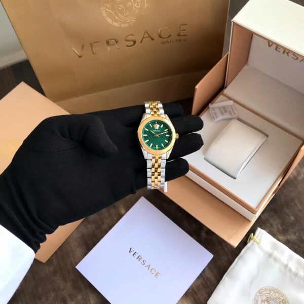 Versace V-Cody Lady Japanese Two Tone Green Dial Women’s Watch - Image 7