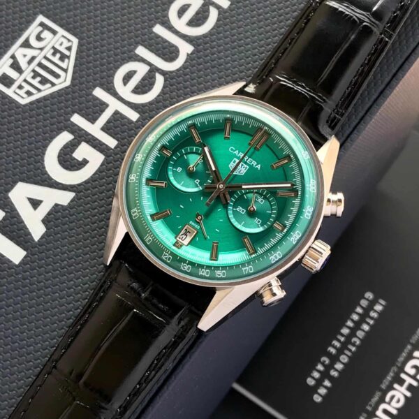 Tag Heuer Carerra Stainless Steel Green Dial Japanese Men's Watch - Image 2