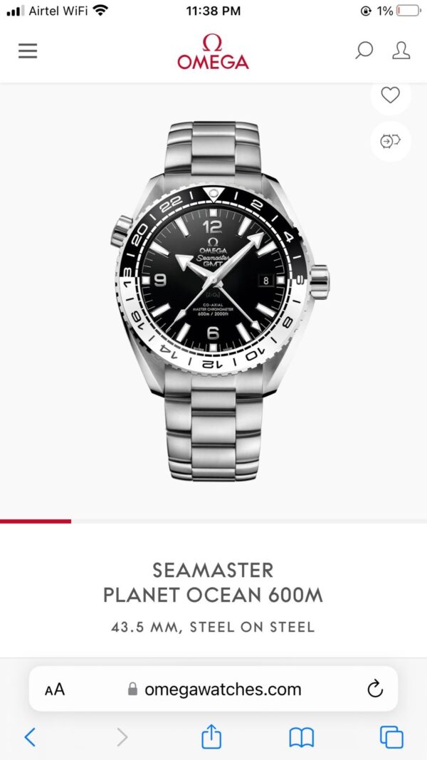 Omega Seamaster GMT Planet Ocean Premium Automatic Men's Watch - Image 2