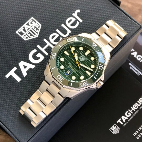 Tag Heuer Aquaracer Silver Green Dial Japanese Automatic Men’s Watch - Image 3