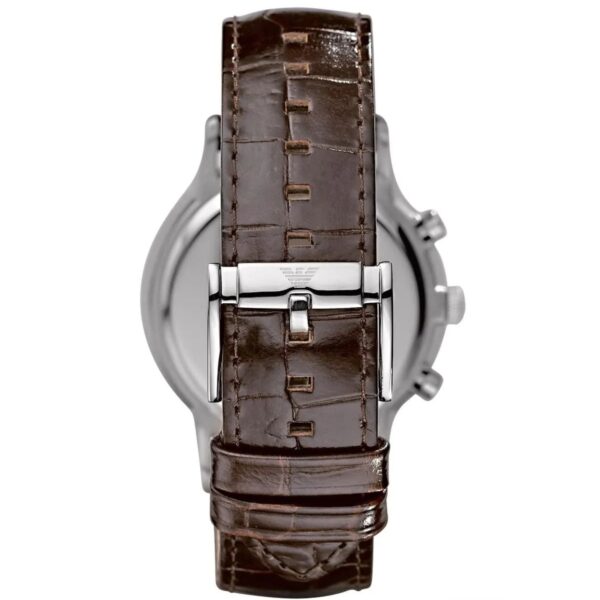 Emporio Armani AR2433 Chronograph Beige & Brown Leather Strap Mens Watch - Image 6