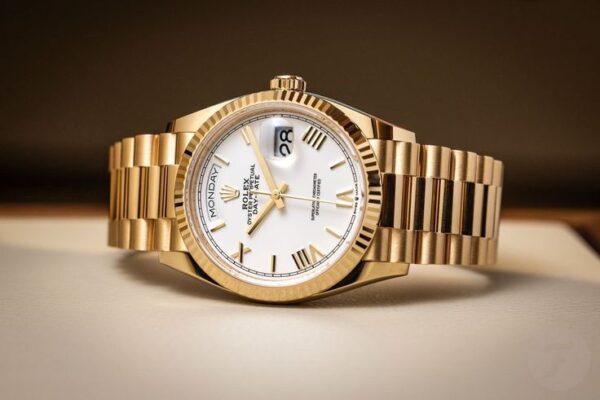 Rolex Day Date 40 Gold Tone White Dial Swiss ETA Automatic Mens Watch - Image 3