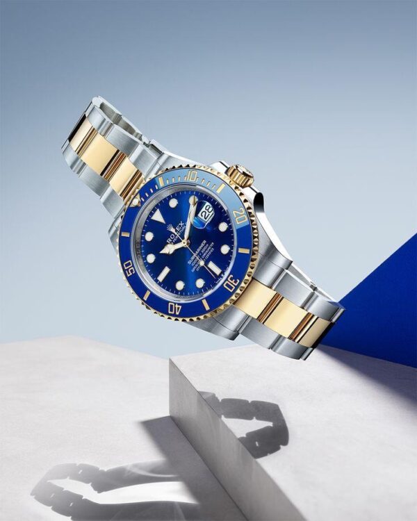 Rolex Submariner Two Tone Blue Dial Swiss ETA Automatic Men’s Watch - Image 3