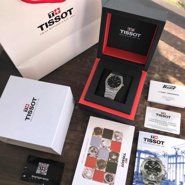 Tissot Poweromatic PRX 100% Authentic Silver Black Dial Automatic Mens Watch - Image 11