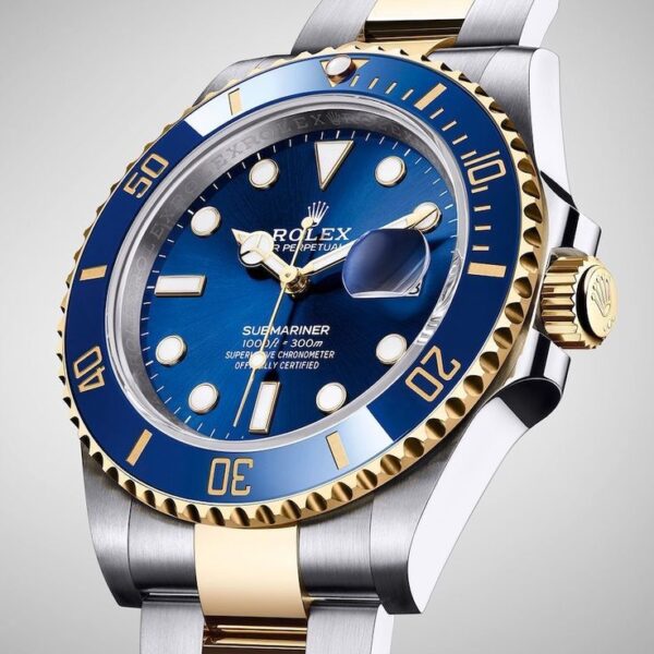 Rolex Submariner Two Tone Blue Dial Swiss ETA Automatic Men’s Watch - Image 4