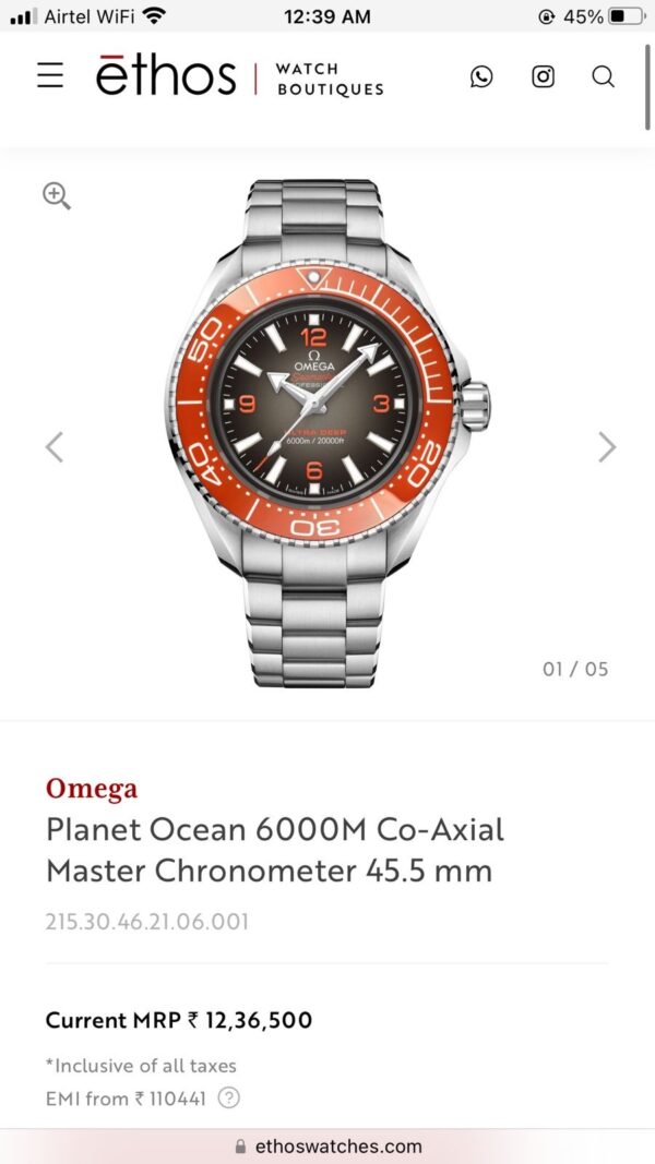 Omega Planet Ocean 6000M Co‑Axial Master Chronometer Automatic Mens Watch - Image 2