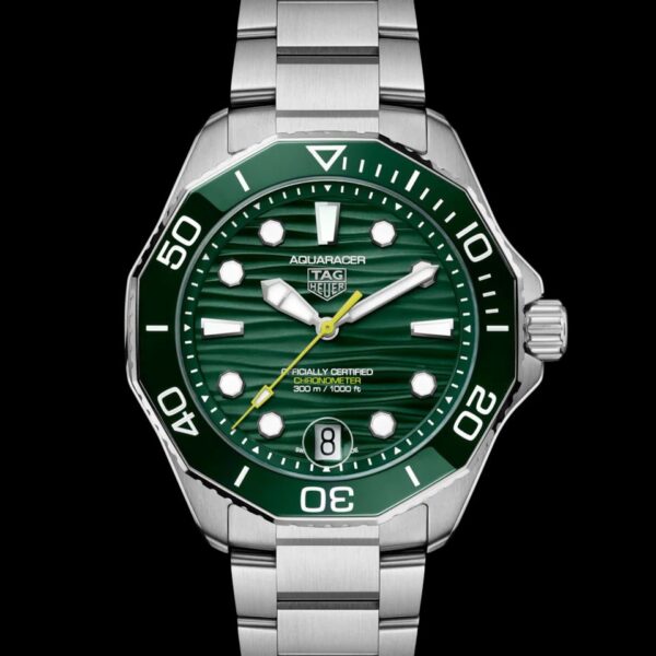 Tag Heuer Aquaracer Silver Green Dial Japanese Automatic Men’s Watch - Image 4