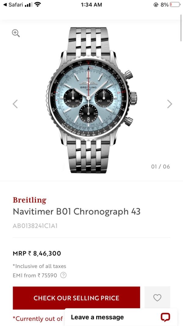 Breitling Navitimer B01 Chronograph’s Swiss ETA Premiums Mens Watch - Image 3