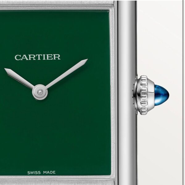 Cartier Tank Must Japanese Premium Medium  Silver Green Unisex Watch - Image 7