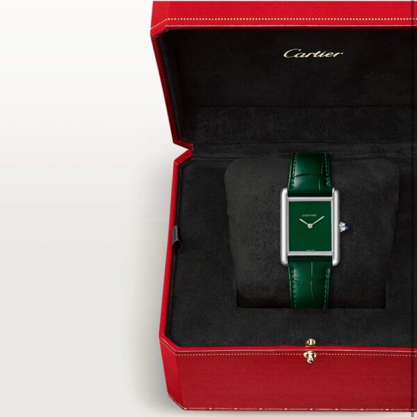 Cartier Tank Must Japanese Premium Medium  Silver Green Unisex Watch - Image 11