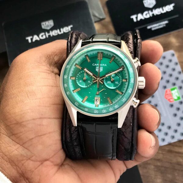 Tag Heuer Carerra Stainless Steel Green Dial Japanese Men's Watch