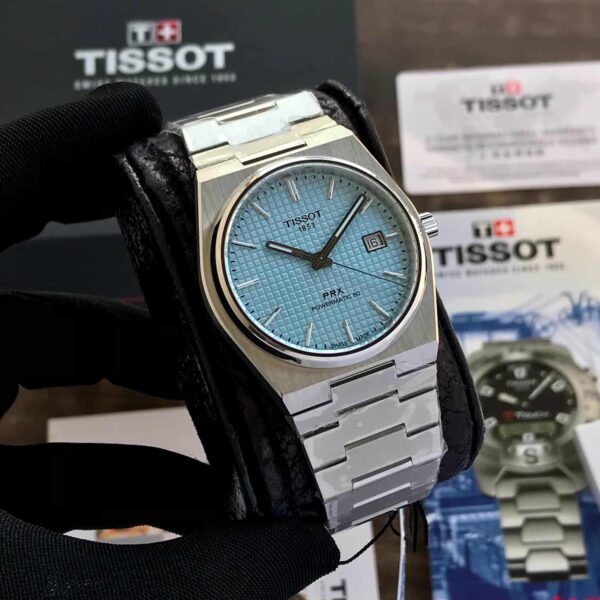 Tissot PRX Poweromatic Steel Ice Blue Tiffany Edition 100% Authentic Mens Watch