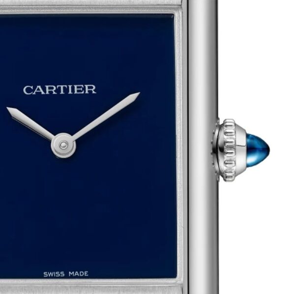 Cartier Tank Must Japanese Premium Medium  Silver Blue Unisex Watch - Image 7