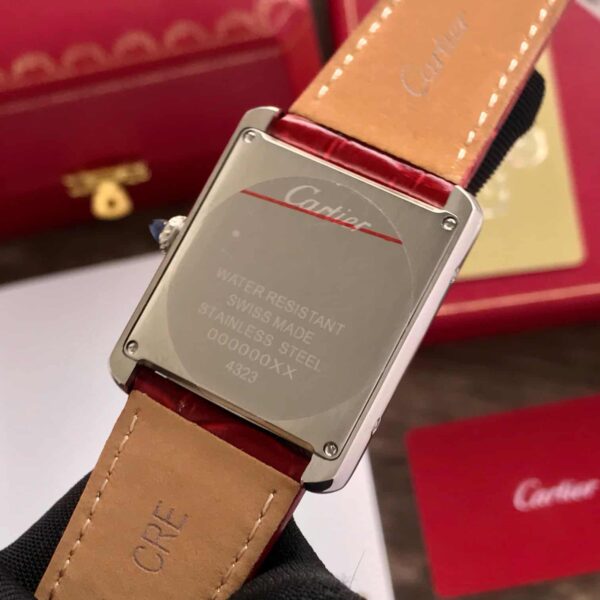 Cartier Tank Must Japanese Large Silver Red Unisex  Watch - Image 5