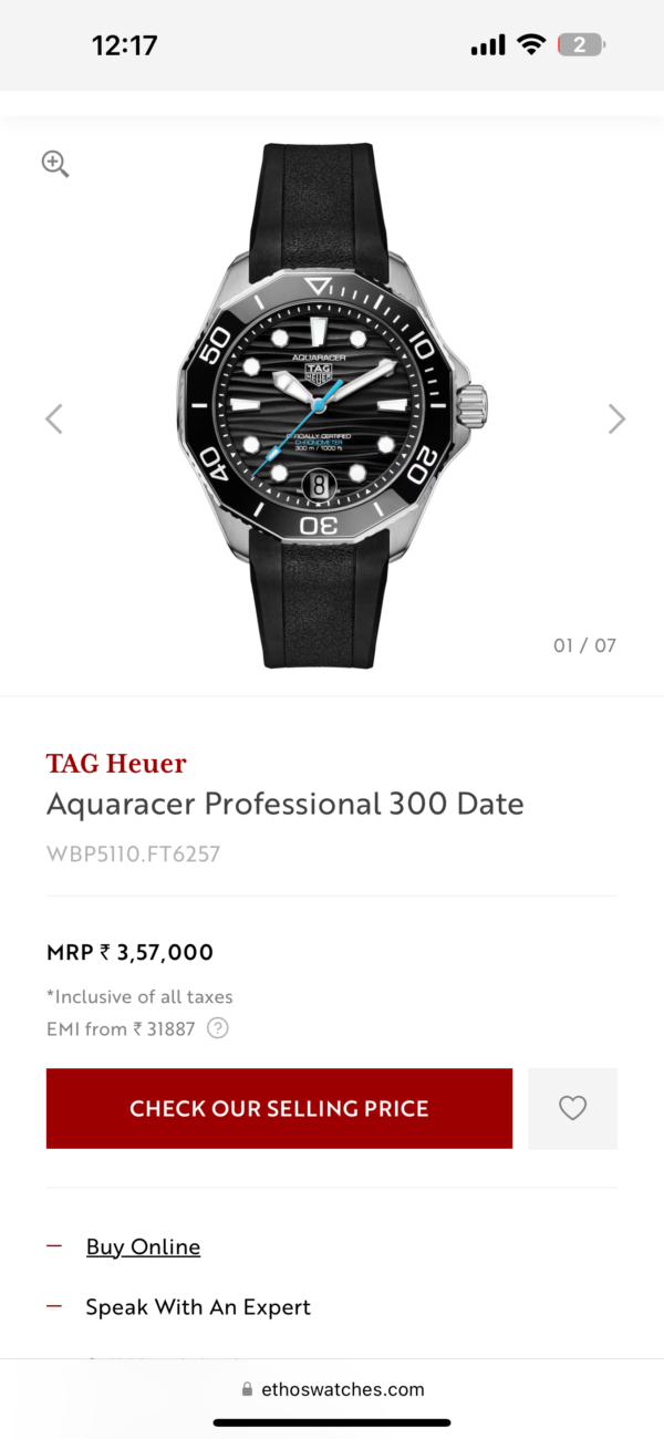 TAG Heuer Aquaracer Professional 300 Date Automatic Men’s Watch - Image 2