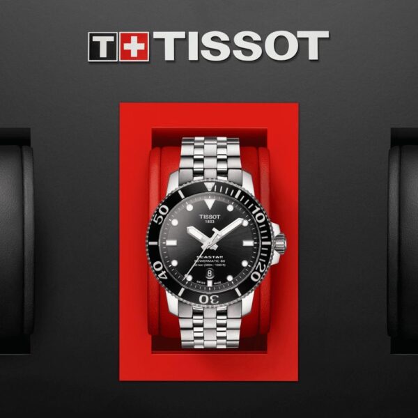 Tissot Seastat Poweromatic 80 Silver Black Dial Automatic Men’s Watch - Image 4