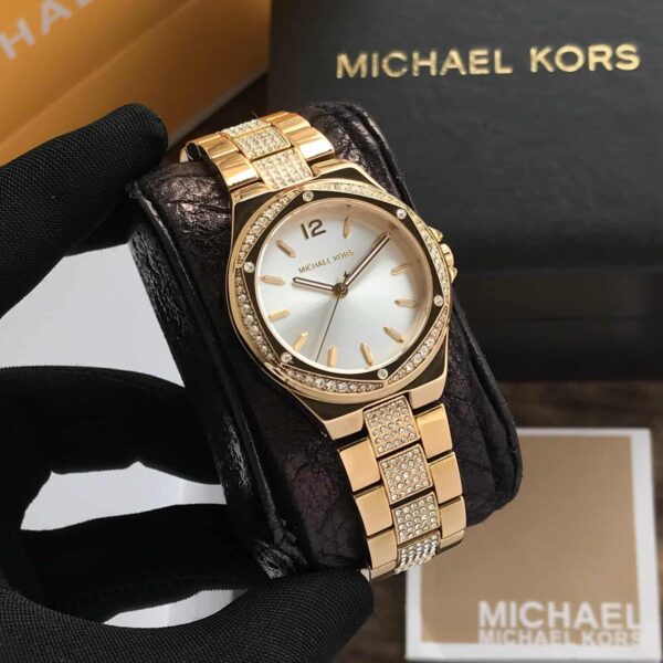 Michael Kors MK7361 Gold White Analog Stainless Steel Women's Watch - Image 4