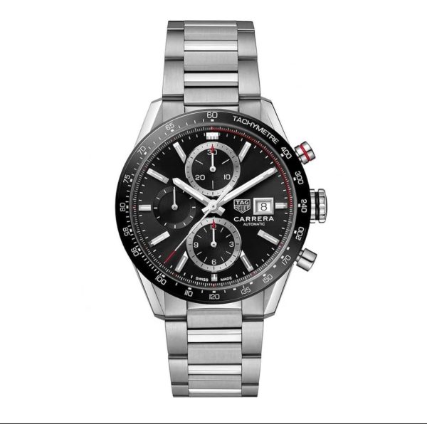 Tag Heuer Calibre 16 Silver Black Dial Japanese Quartz Chronograph’s Mens Watch - Image 2