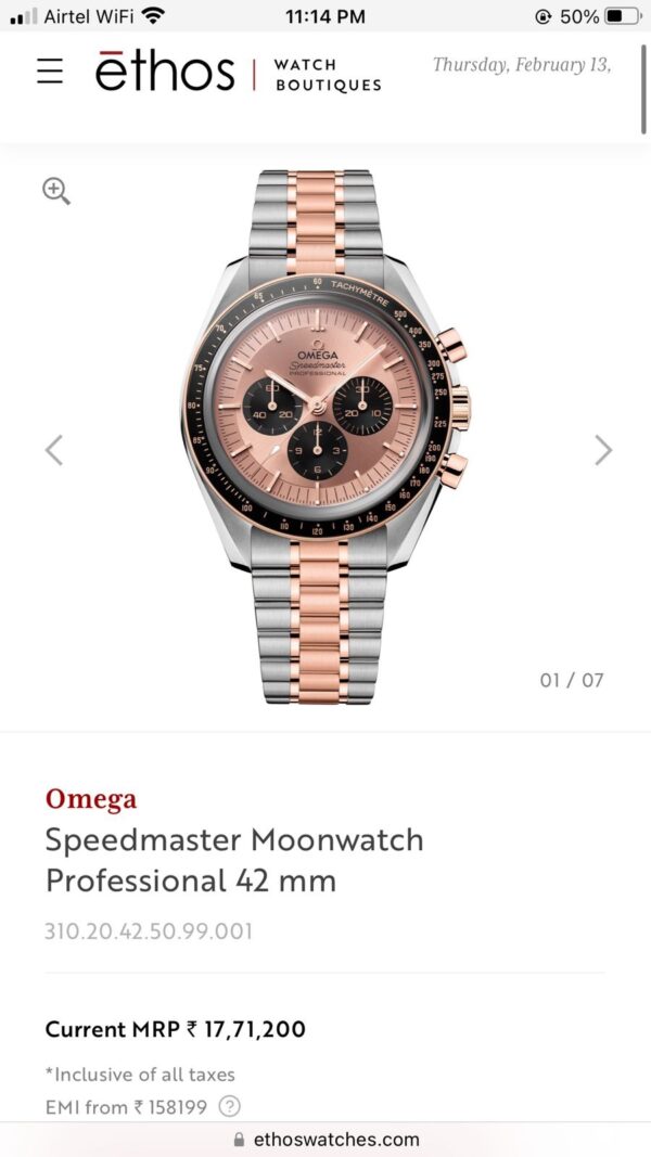 Omega Speedmaster Moonwatch Professional 42 mm Rosegold Two Tone Men’s Watch - Image 2