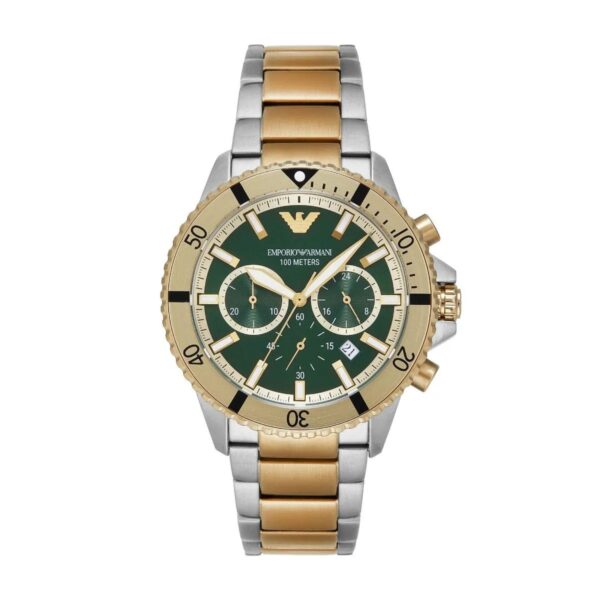 Emporio Armani Two Tone Green Dial AR11586 Japanese Mens Watch - Image 2