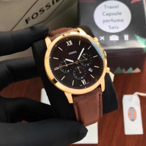 Buy Fossil FS5790 Neutra Gold Brown Belt Analogue Watch Online