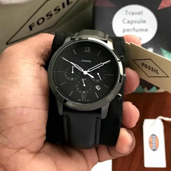 Fossil FS5503 Neutra Chronograph Black Leather Mens Watch