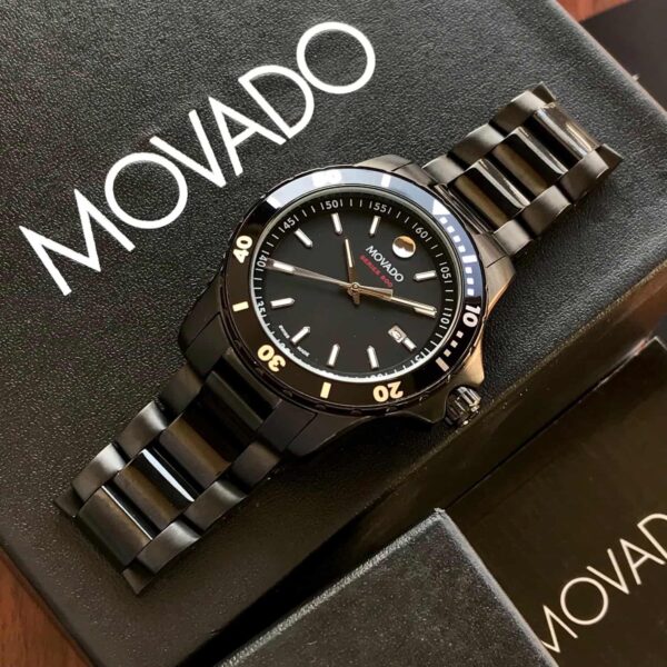 Movado 800 Series Black Dial Black PVD Japanese Men's Watch - Image 3