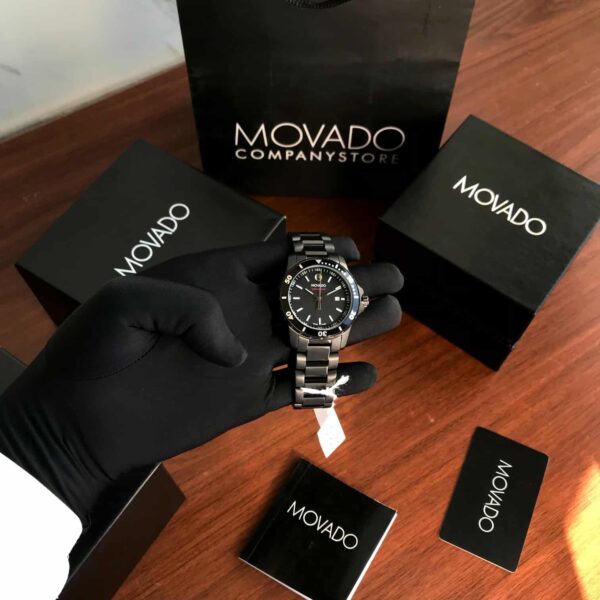 Movado 800 Series Black Dial Black PVD Japanese Men's Watch - Image 6