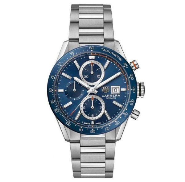 Tag Heuer Calibre 16 Silver Blue Dial Japanese Quartz Chronograph’s Mens Watch - Image 4