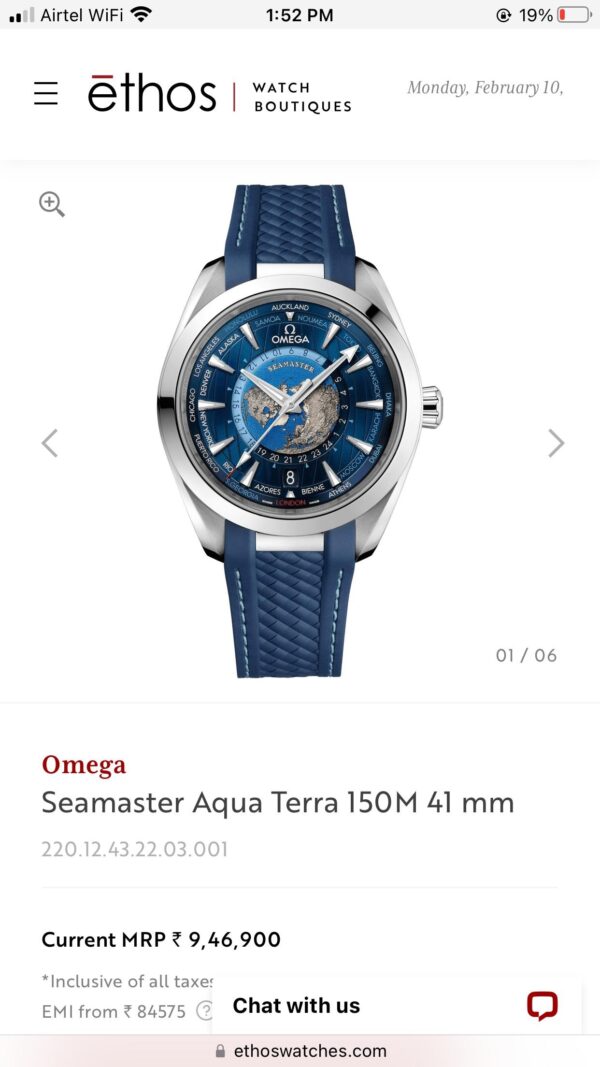 Omega Seamaster Aqua Terra Blue Japanese Automatic Mens Watch - Image 2