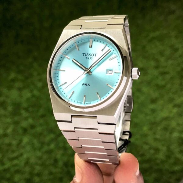 Tissot PRX Stainless Steel Tiffany Blue Dial Japanese Mens Watch - Image 3