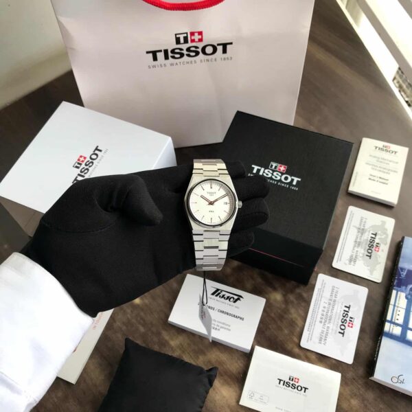 Tissot PRX Stainless Steel White Dial Japanese Mens Watch - Image 6