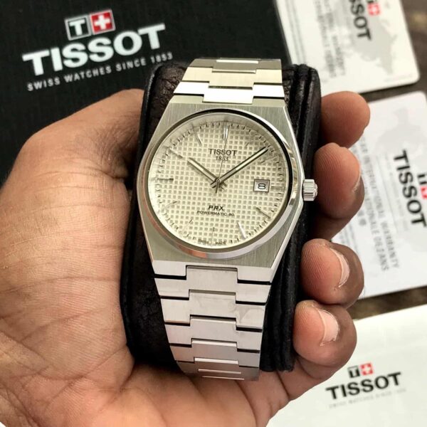 Tissot PRX Stainless Steel White Dial Japanese Mens Watch