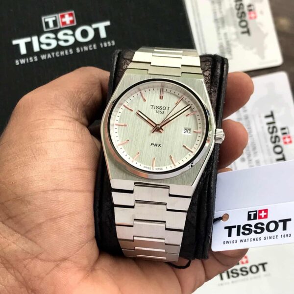 Tissot PRX Stainless Steel White Dial Japanese Mens Watch