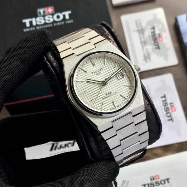 Tissot PRX Stainless Steel White Dial Japanese Mens Watch - Image 3