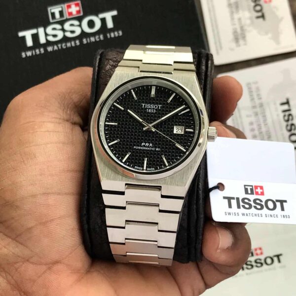 Tissot PRX Stainless Steel Black Dial Japanese Mens Watch