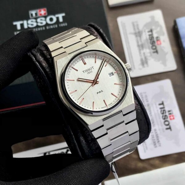 Tissot PRX Stainless Steel White Dial Japanese Mens Watch - Image 3