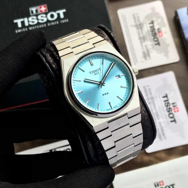 Tissot PRX Stainless Steel Tiffany Blue Dial Japanese Mens Watch - Image 2