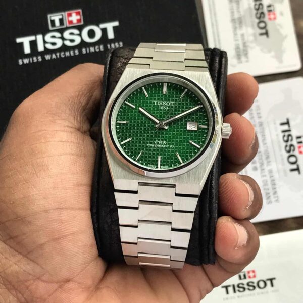 Tissot PRX Stainless Steel Green Dial Japanese Mens Watch