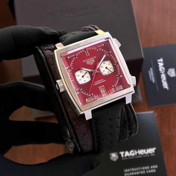 Tag Heuer Monaco Stainless Steel Red Dial Japanese Mens Watch