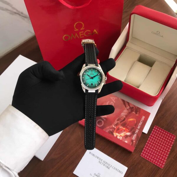 Omega Seamaster Aqua Terra Turquoise Dial Black Rubber Strap Automatic Mens Watch - Image 5