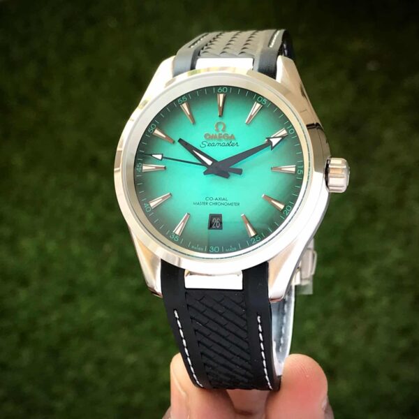 Omega Seamaster Aqua Terra Turquoise Dial Black Rubber Strap Automatic Mens Watch - Image 2